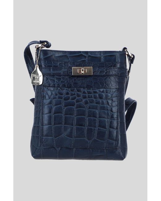 Ashwood Leather Blue Real Crossbody Bag With Adjustable Strap