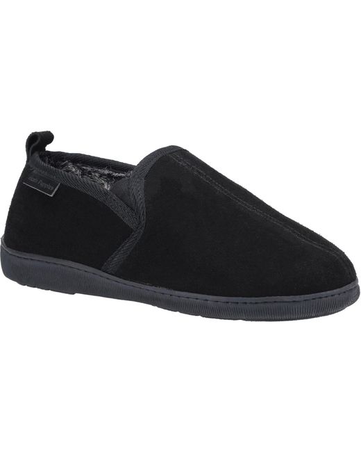 Hush Puppies Black Arnold Slip On Leather Slipper for men