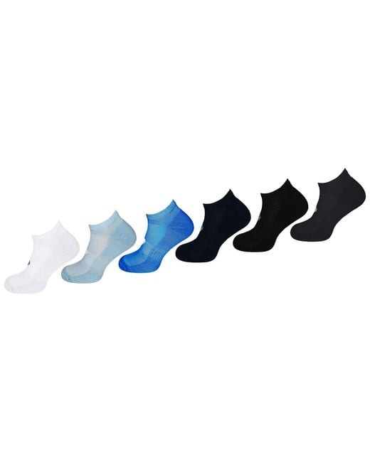 Asics Blue 6-Pack Multi-Sport Cushioned Ankle Socks for men