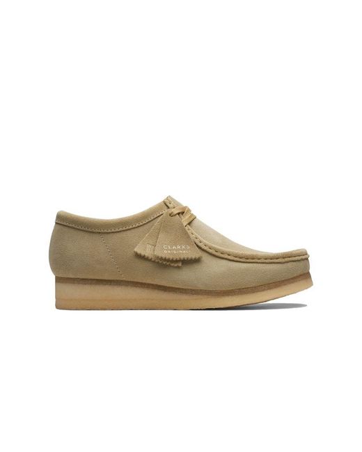 Clarks Natural Wallabee Shoe Maple Suede for men