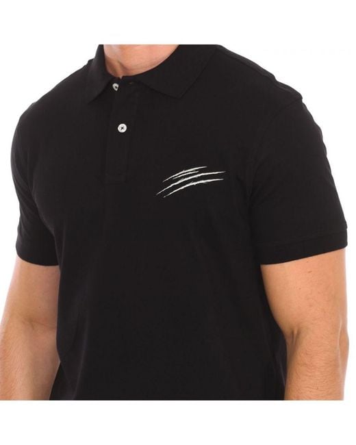 Philipp Plein Black Pips504 Short-Sleeved Polo Shirt for men