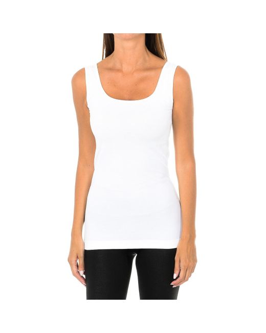 Intimidea White Empire Tank Top Round Neck 210150