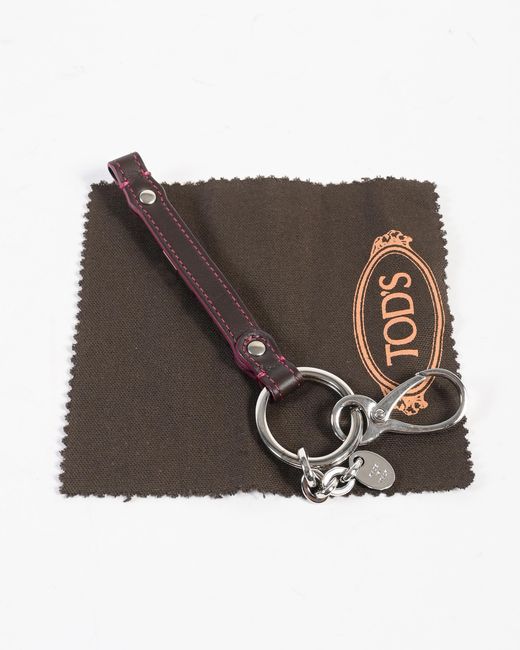 Tod's Brown Tods Letter Charm Keychain