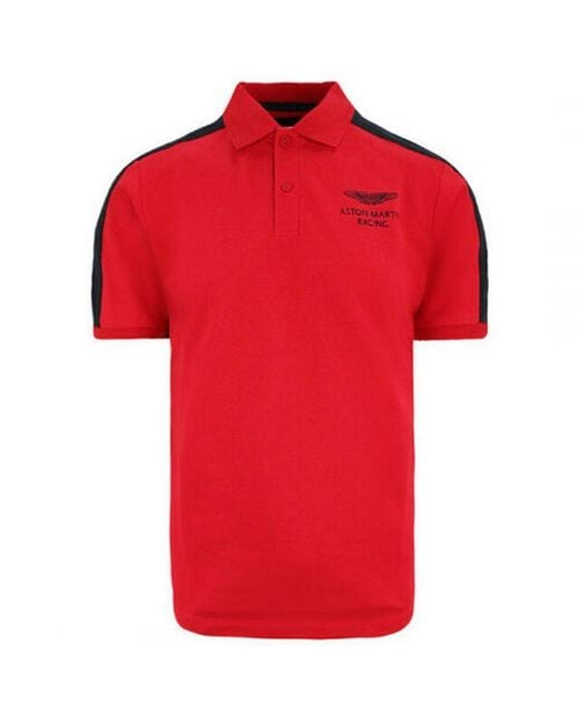 Hackett Red Aston Martin Racing Polo Shirt Cotton for men
