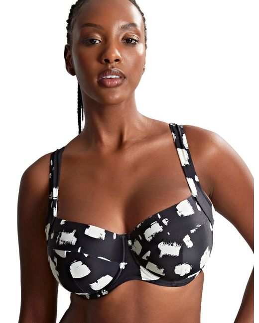 Panache Black Sand Olivia Full Cup Bikini Top Elastane