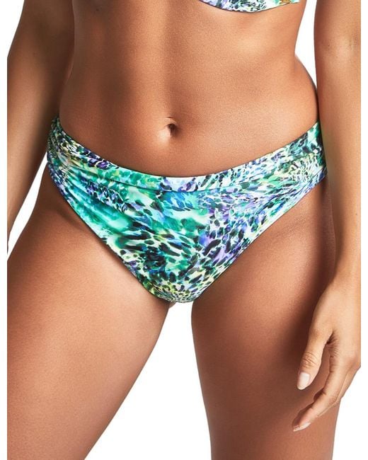 Panache Blue Cape Verde Gathered Bikini Brief
