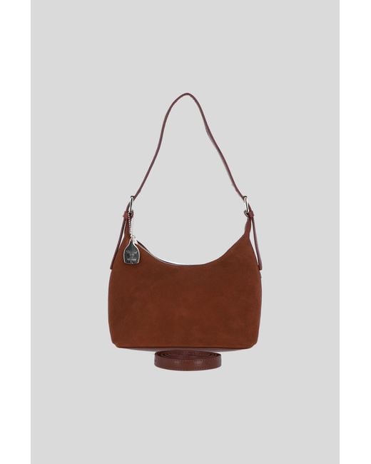 Ashwood Leather White Real And Suede Shoulder Bag With Detachable Crossbody Strap