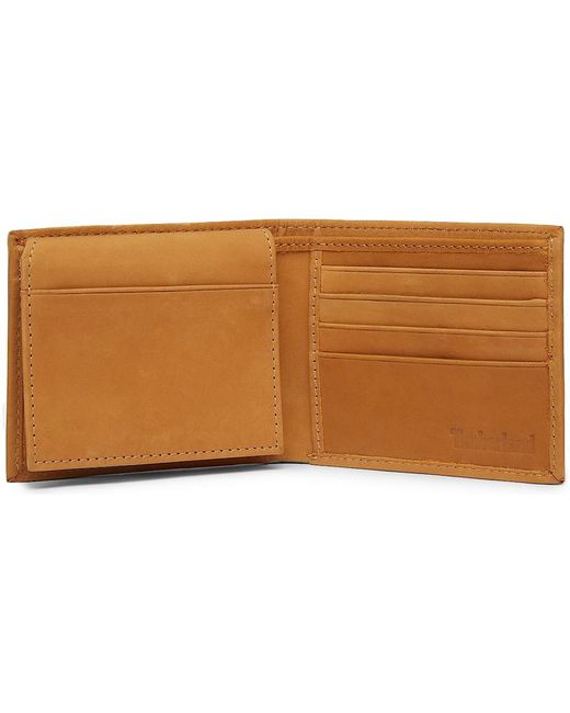 Timberland Brown Leather Passcase Wallet for men