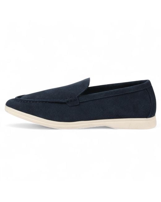 Infinity Leather Blue Durable Slip-On Loafers With Cushioned Insole Faux Leather for men