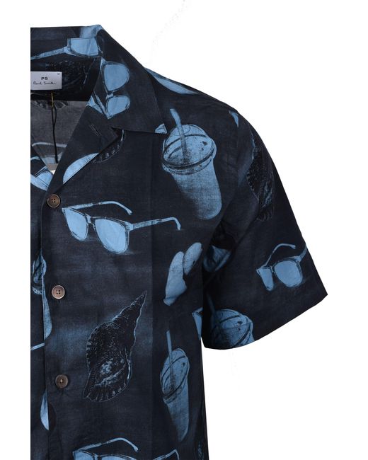 Paul Smith Blue Ss Casual Fit Shirt for men