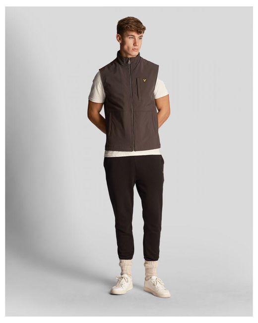Lyle & Scott Brown Softshell Gilet for men