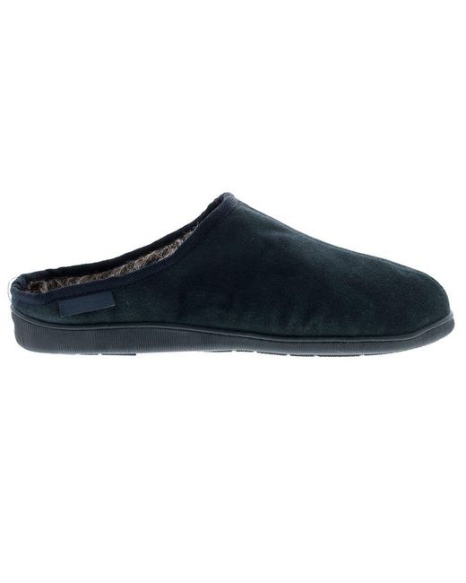 Hush Puppies Blue Ashton Leather Mule Slipper Suede for men