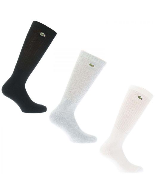 Lacoste White 3-pack High-cut Socks for men