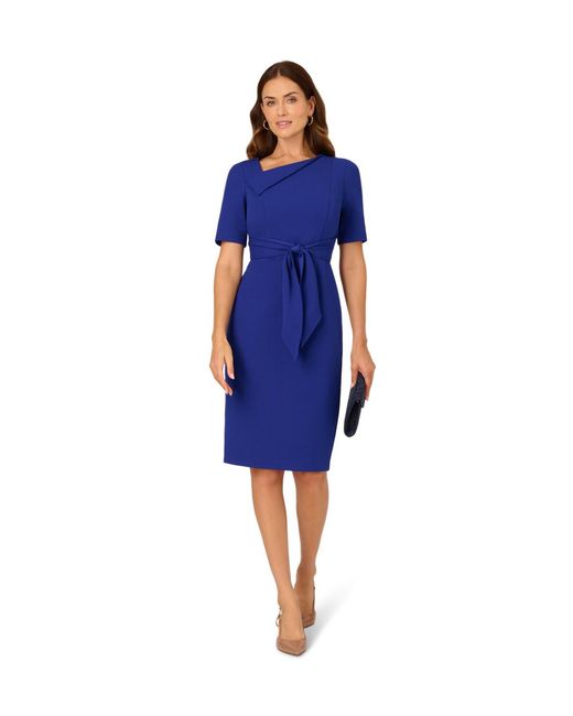 Adrianna Papell Blue Asymmetrical Short Dress