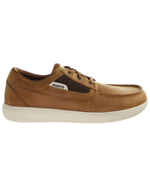 Musto Brown Nautic Drift Shoes Leather for men