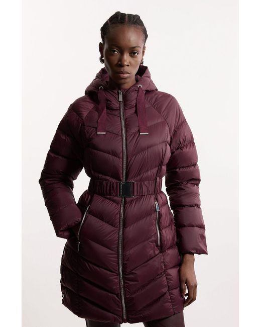 Karen Millen Red Real Down Packable Coat
