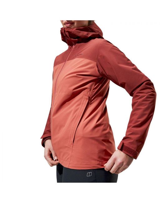 Berghaus Dames Arnaby Hooded Waterdichte Jas In Rood in het Red