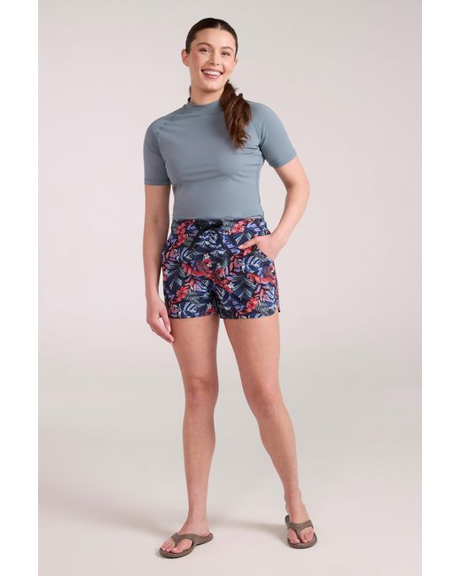 Mountain Warehouse Blue Patterned Boardshorts Quick Dry Uv Protection Stretchy Trunks