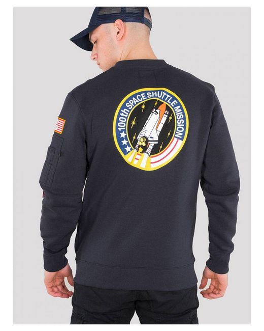 Alpha Industries Space Shuttle Sweater Rep Blue Cotton for men