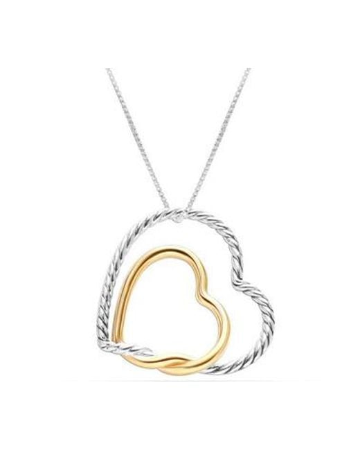 Bibei Metallic Double Heart Necklace And Intertwined Love Bicll033