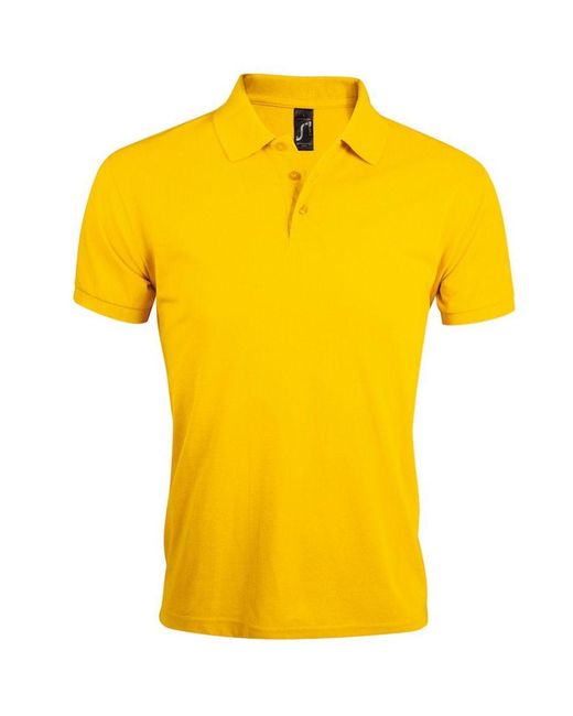 Sol's Prime Pique Poloshirt Met Korte Mouwen (goud) in het Yellow voor heren