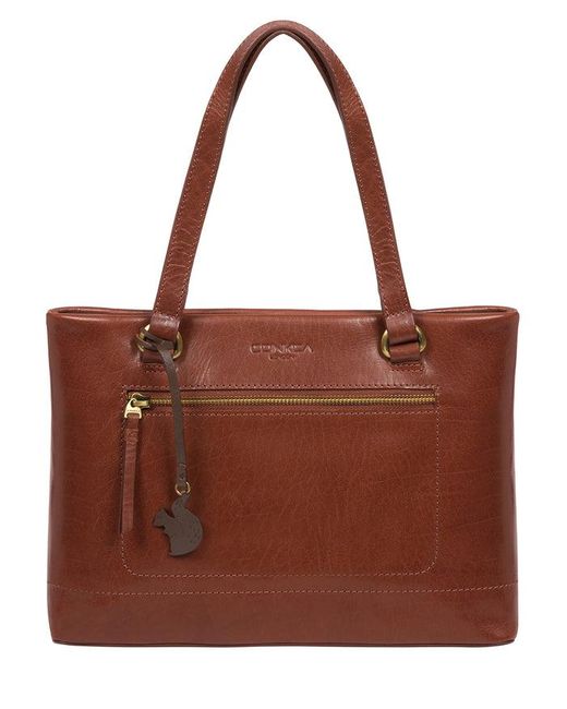 Conkca Brown 'Alice' Conker Leather Handbag