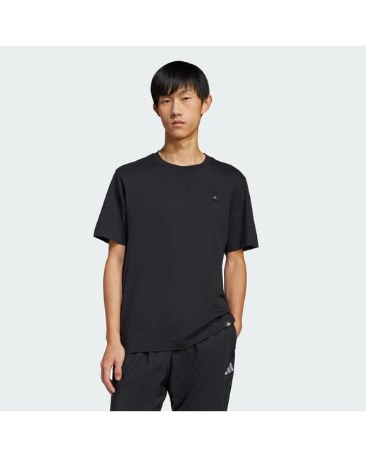 Adidas Black Lounge Slide Graphic Tee for men