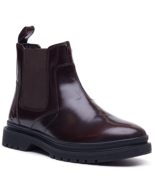 Hush Puppies Blue Jamie Leather Bordeaux Boots for men