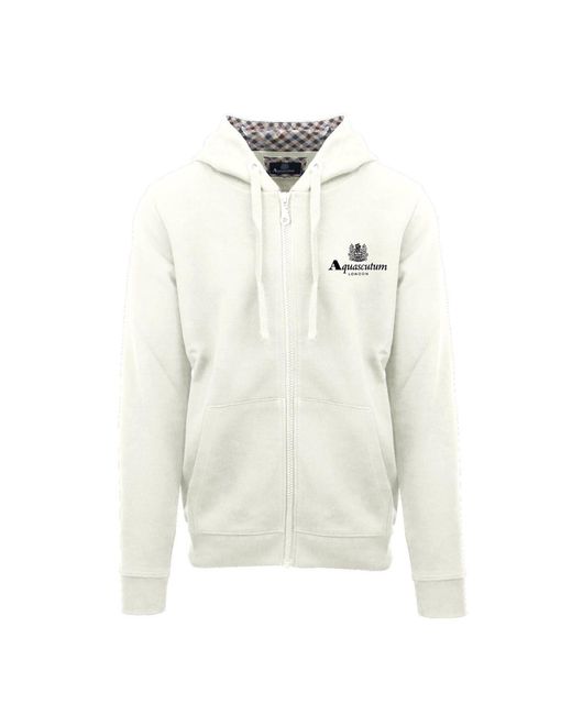 Aquascutum White Zp + Hoody S for men