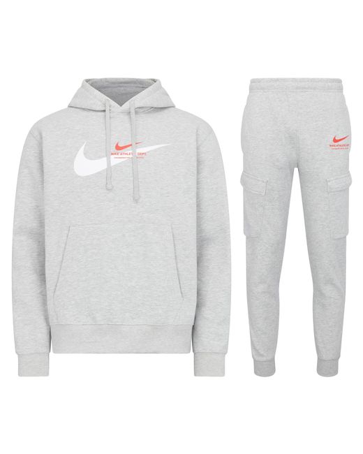 Nike White Sportswear Standard Issue Hooded Fleece Tracksuit Cotton for men