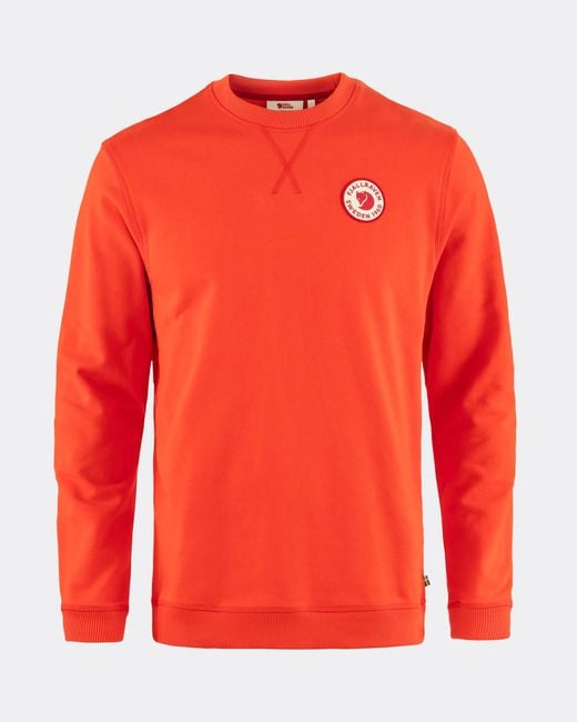 Fjallraven Red 1960 Logo Badge Sweatshirt for men