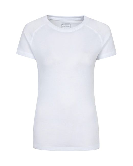 Mountain Warehouse White 'Talus' Round Neck Tee Quick Dry Thermal Base Layer Top
