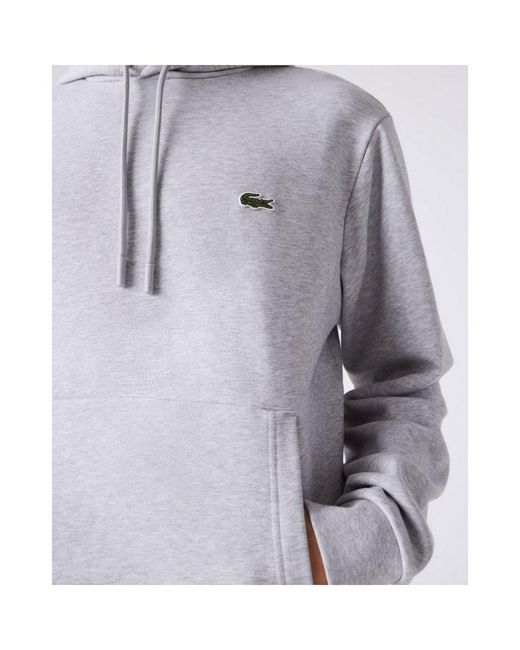 Lacoste Gray Fleece Hoodie For for men