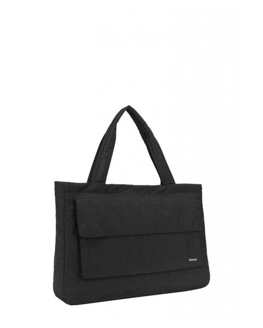 Smith & Canova Black Oversized Landscape Nylon Tote