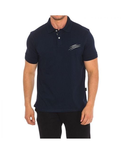 Philipp Plein Blue Pips504 Short-Sleeved Polo Shirt for men