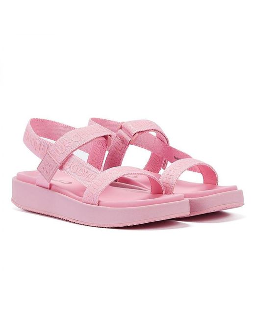 HUGO Pink Emma Strap Sandals