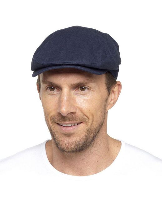 Sock Snob Blue Linen Flat Cap for men
