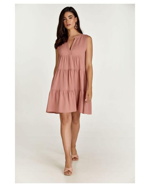 Conquista Pink Sleeveless Dusty A Line Dress