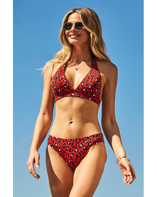 Sosandar Blue Leopard Print Body Sculpting Bikini Bottoms