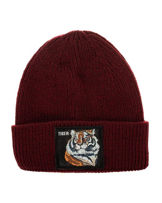 John Frank Red Hat With Hem And Label On The Front Jfbn18W04 for men