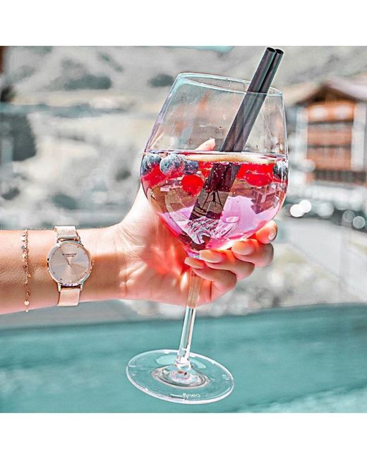 Victoria Hyde London Metallic Watch Metropolitan Crystal Mesh, Rosegold