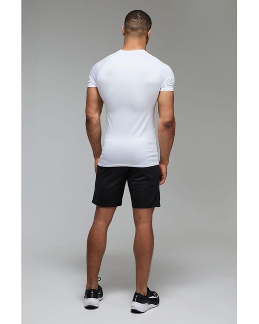 BoohooMAN Gray Active Lightweight Essentials Workout Muscle Fit Raglan T-Shirt for men