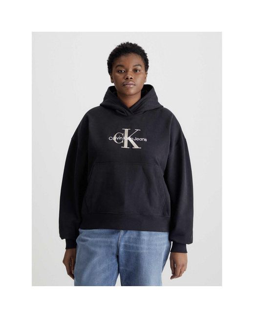Calvin Klein Sweatshirt Ck Jeans Premium Monoloog Hoo in het Black