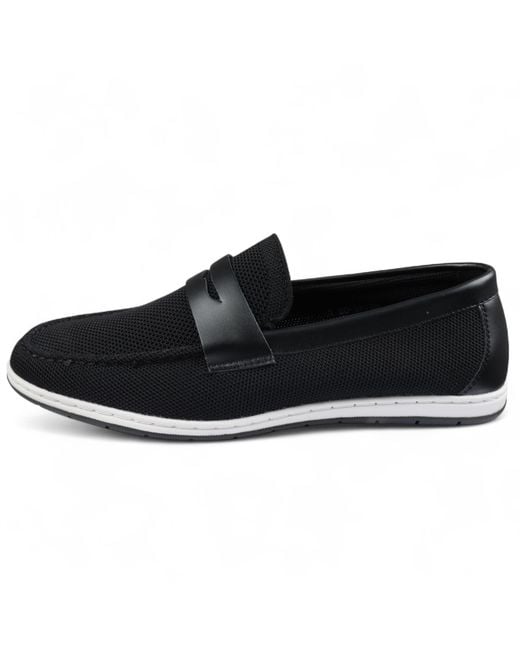 Infinity Leather Black Breathable Loafers Lightweight Slip-On for men