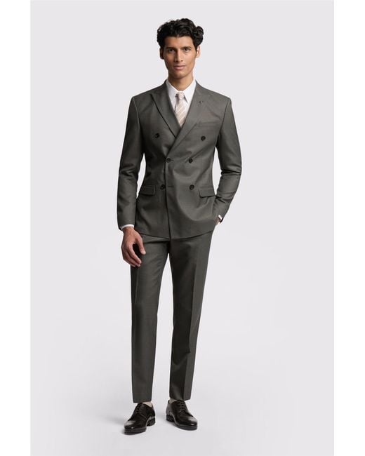 Ted Baker Gray Double Breasted Long Sleeve Six Button Slim Fit Suit Jacket for men