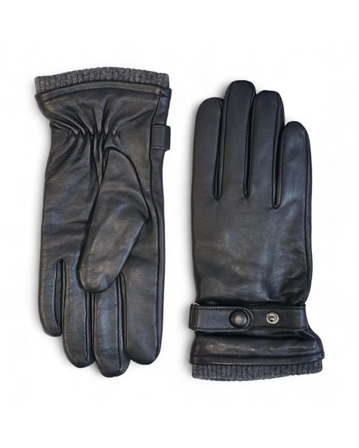 Infinity Leather Black Italian Warm Wool Lining Winter Bike Riding Driving Casual Gloves for men