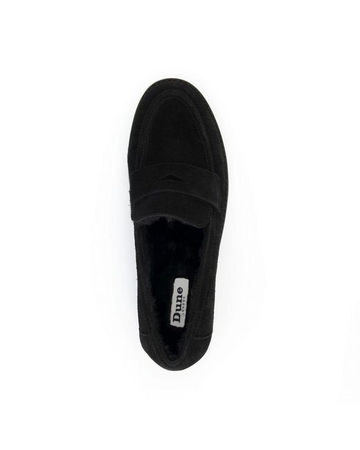 Dune Black Gabbie Faux Fur Lined Penny Loafers