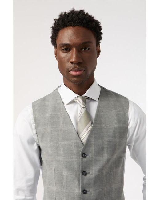 Alexandre Silver Label Gray Single Breasted Five Button V-Neck Tailored Suit Waistcoat for men