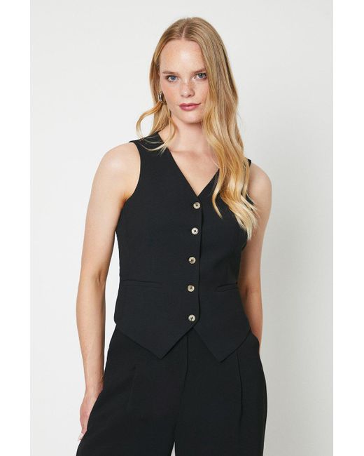 Oasis Black Tailored Waistcoat