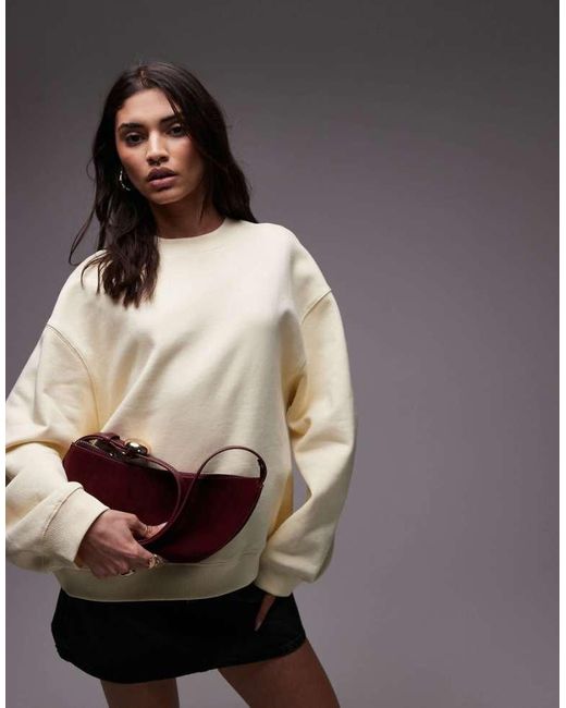 TOPSHOP Gray Oversized Seamed Sweatshirt